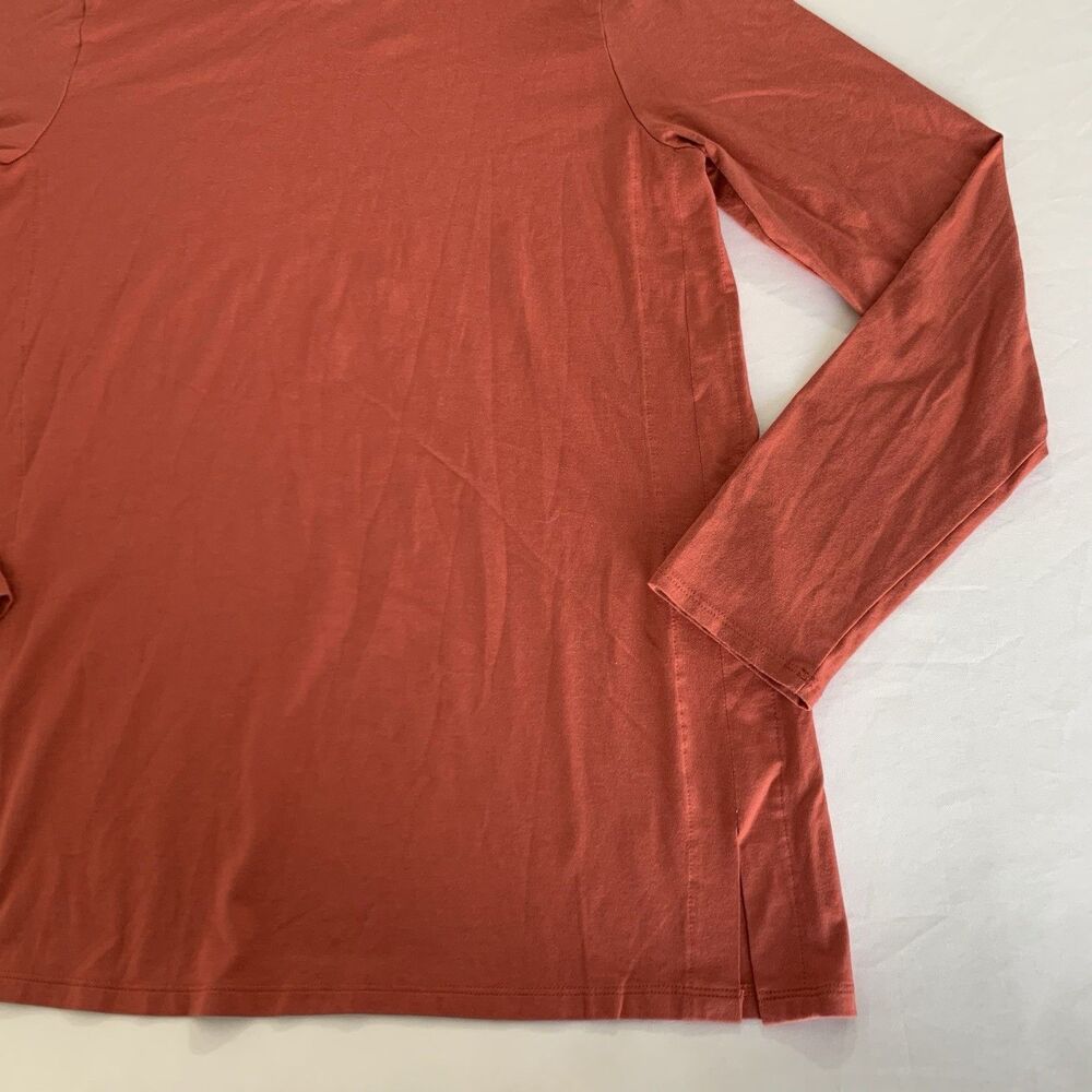 J Jill Luxe Supima Forward-Seam Tunic‎ Top Women S Petite Long Sleeve Stretch - Picture 4 of 8